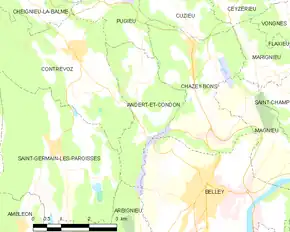 Poziția localității Andert-et-Condon