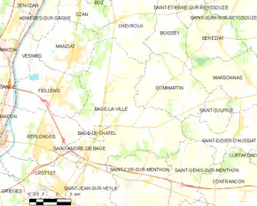 Poziția localității Bâgé-la-Ville