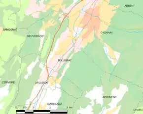 Poziția localității Bellignat