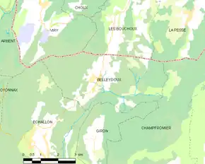 Poziția localității Belleydoux