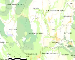 Poziția localității Belmont-Luthézieu