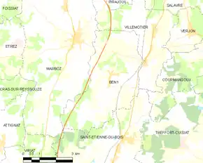 Poziția localității Bény