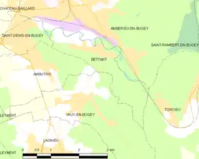 Poziția localității Bettant