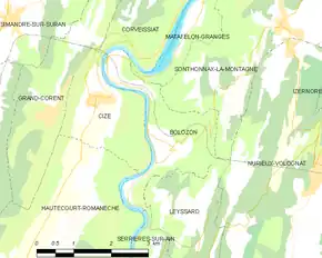 Poziția localității Bolozon