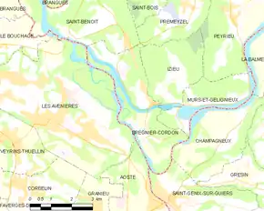 Poziția localității Brégnier-Cordon