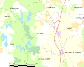 Poziția localității Certines
