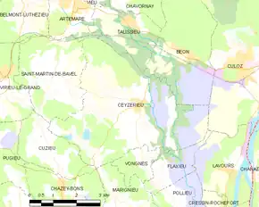 Poziția localității Ceyzérieu
