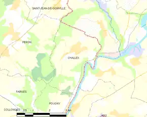 Poziția localității Challex