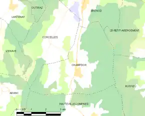 Poziția localității Champdor