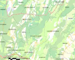 Poziția localității Champfromier