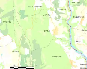 Poziția localității Chanay