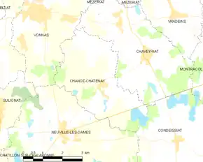 Poziția localității Chanoz-Châtenay