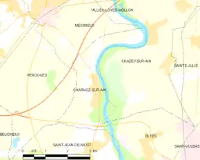 Poziția localității Charnoz-sur-Ain