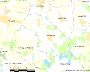 Poziția localității Chaveyriat