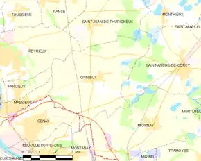 Poziția localității Civrieux
