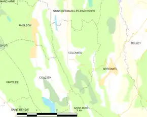 Poziția localității Colomieu
