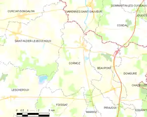 Poziția localității Cormoz