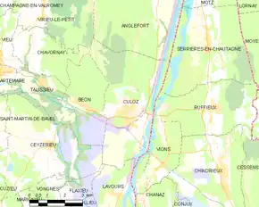 Poziția localității Culoz