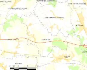 Poziția localității Curtafond