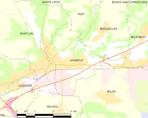 Poziția localității Dagneux