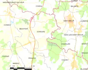 Poziția localității Domsure