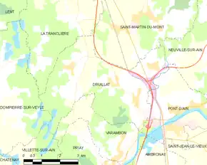 Poziția localității Druillat