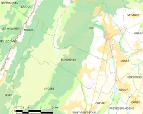 Poziția localității Échenevex