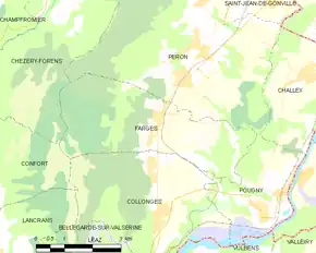 Poziția localității Farges