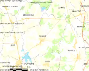 Poziția localității Foissiat