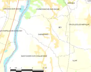 Poziția localității Garnerans