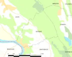 Poziția localității Groslée