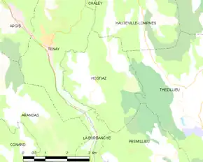 Poziția localității Hostiaz