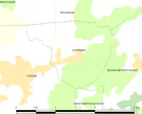 Poziția localității Journans