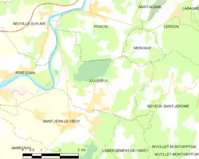 Poziția localității Jujurieux