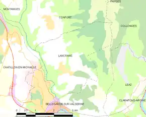 Poziția localității Lancrans