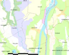 Poziția localității Lavours