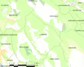 Poziția localității Lompnas