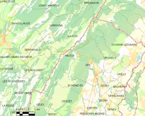 Poziția localității Mijoux