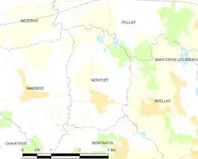 Poziția localității Montcet