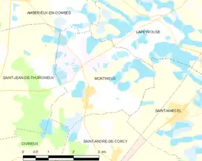 Poziția localității Monthieux