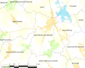 Poziția localității Montrevel-en-Bresse