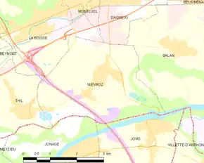 Poziția localității Niévroz