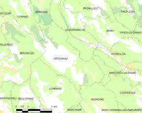 Poziția localității Ordonnaz