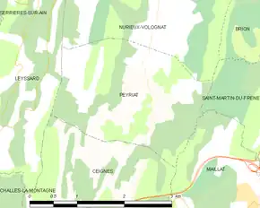 Poziția localității Peyriat
