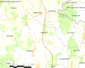 Poziția localității Pirajoux