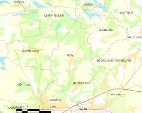 Poziția localității Pizay