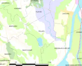 Poziția localității Pollieu