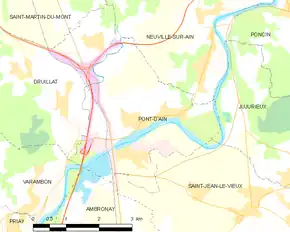 Poziția localității Pont-d'Ain