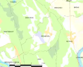Poziția localității Prémeyzel