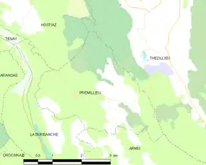 Poziția localității Prémillieu